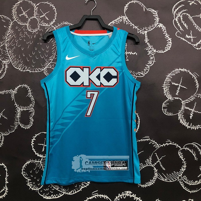 Camiseta Oklahoma City Thunder Carmelo Anthony NO 7 Ciudad 2018-19 Azul